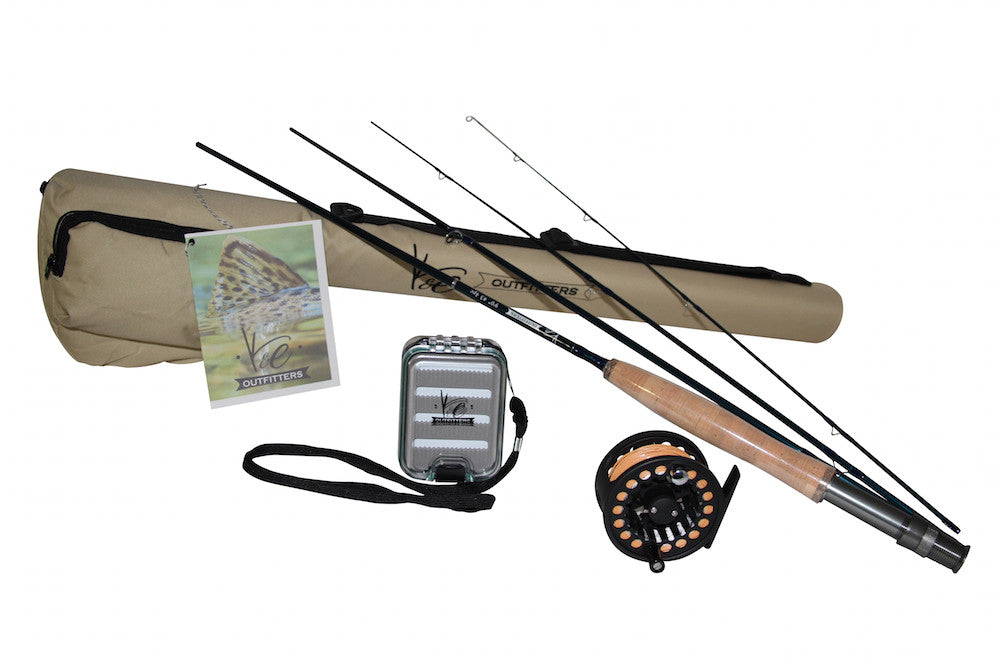 K&E Outfitters Drift Series 3wt Fly Fishing Rod and Reel Combo Package