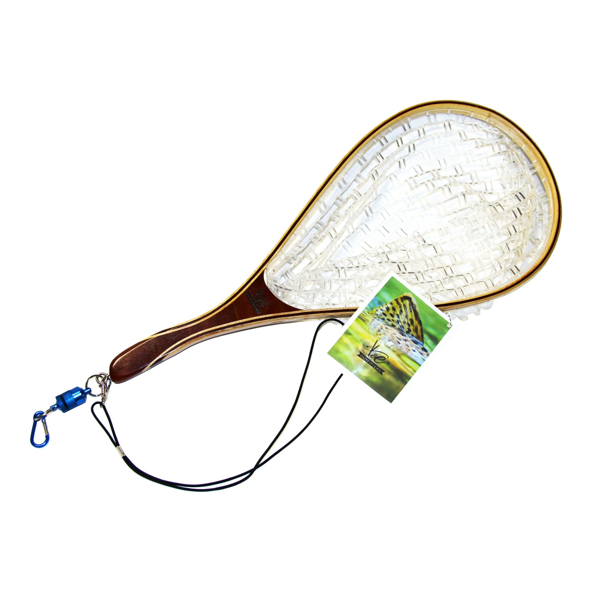 Maxcatch Fly Fishing Landing Net Trout Wooden Frame Soft Rubber Netting with Magnet Release