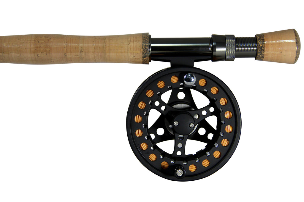 8 foot fly rod and reel Fishing weight Fly Fishing Combo Blue Fox Spinner #4 3w fly rod The 5/6 WT model Color:ROOTBEER/CHARTREUSE TAIL